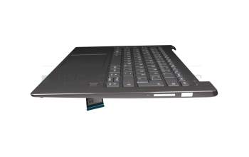 5CB0R11734 original Lenovo keyboard incl. topcase DE (german) grey/grey with backlight (fingerprint)