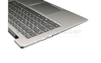 5CB0R12055 original Lenovo keyboard incl. topcase DE (german) grey/silver with backlight (fingerprint)