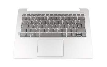 5CB0R16741 original Lenovo keyboard incl. topcase DE (german) grey/silver with backlight