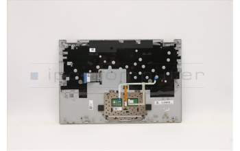 Lenovo 5CB0S17466 C-Abdeckung mit Tastatur, Belgisch, Platingrau, Hintergrundbeleuchtung, Fingerabdruck