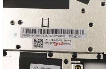 Lenovo 5CB0Y85483 C-Abdeckung mit Tastatur, Englisch (US, Euro), Grau, Ohne_Hintergrundbeleuchtung, Ohne_Fingerabdruckscanner
