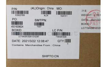 Lenovo 5CB0Z27856 COVER Upper Case ASM_US INTE_IG_AL_GY