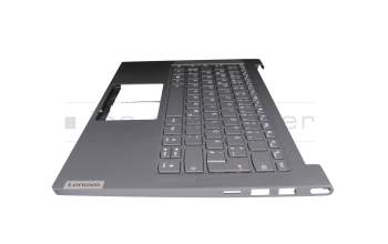 5CB0Z32107 original Lenovo keyboard incl. topcase DE (german) grey/grey with backlight