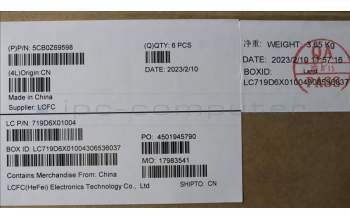 Lenovo 5CB0Z69598 FRU P16SG1_D_COVER_UMA_WL_ASSY_GY