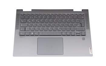 5CB1A14282 original Lenovo keyboard incl. topcase DE (german) grey/grey with backlight