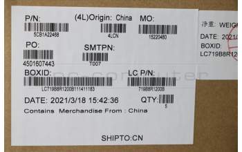 Lenovo 5CB1A22468 C-Cover with keyboard,Greek,Storm Grey