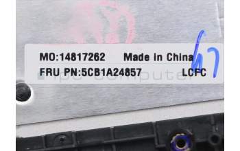 Lenovo 5CB1A24857 C-Cover with keyboard, Czech/Slovakian, Platinum Grey, Backlight, Fingerprint