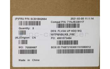 Lenovo 5CB1B02664 COVER Upper Case ASM_FRA C 20VF HDMGNBL