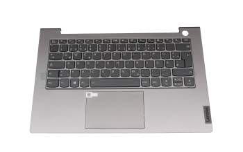5CB1B32916 original Lenovo keyboard incl. topcase DE (german) grey/grey with backlight