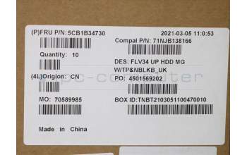 Lenovo 5CB1B34730 COVER Upper Case ASM_UKE C 20VD HDMGNBL