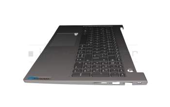 5CB1B34970 original Lenovo keyboard incl. topcase DE (german) grey/grey with backlight