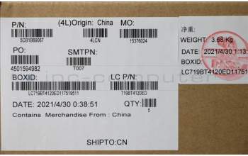 Lenovo 5CB1B69067 COVER UpperCaseASM_CZE/SLKL82H8NFPABBL