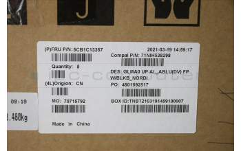 Lenovo 5CB1C13357 C-Cover with keyboard,Nordic,Abyss Blue,Backlight,Fingerprint