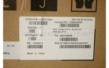 Lenovo 5CB1C13423 COVER Upper C82LM PL_SILD FP BLKB_USI