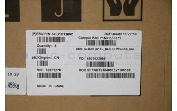 Lenovo 5CB1C13662 COVER Upper C82LM AL_BLK FP BLKB_BEL