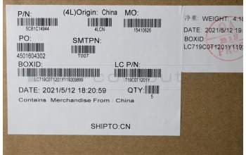 Lenovo 5CB1C14944 COVER UpperCaseASM_BELL82JQSGw/RGBWRF