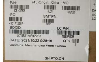 Lenovo 5CB1C17506 COVER Upper Case ASM_ARA L82KD BK TEX