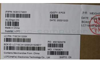 Lenovo 5CB1C74831 COVER Upper Case ASM_UKR L82JUBURGBW/F