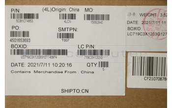 Lenovo 5CB1C74853 COVER Upper Case ASM_LASPAL82JUBUWHW/F