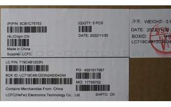 Lenovo 5CB1C75753 COVER Upper Case ASM_POR L82KV NFPA/GUMA