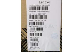 Lenovo 5CB1C87016 COVER Upper Case ASM_BEL H82L9STO