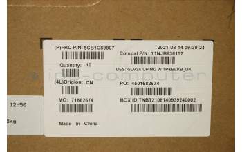 Lenovo 5CB1C89907 COVER Upper Case ASM_UKE C 21A2 MGBL