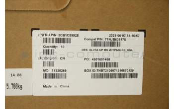 Lenovo 5CB1C89928 COVER Upper Case ASM_USA ENG C 21A2 MGBL