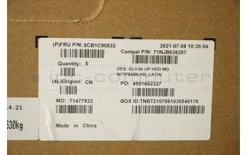 Lenovo 5CB1C90532 COVER UpperCase ASM_LA SPA C21A2 HDMGNBL