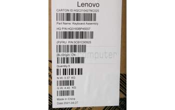 Lenovo 5CB1C90925 C-Abdeckung mit Tastatur, USA – Englisch, Grau, Ohne_Hintergrundbeleuchtung