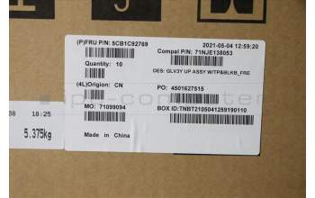 Lenovo 5CB1C92769 COVER Upper Case ASM_FRA C 20WE BLKB N