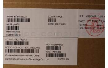 Lenovo 5CB1C93022 COVER Upper Case ASM_SWS L82JW BK_WHW/F