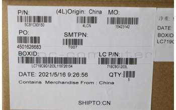 Lenovo 5CB1C93150 COVER Upper Case ASM_SLV L82JSSGw/RGBWRF