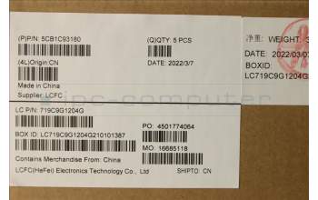 Lenovo 5CB1C93180 COVER Upper Case ASM_POR L82JS SGw/WHWRF