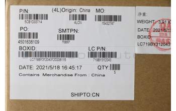 Lenovo 5CB1D03714 COVER UpperCaseASM_CZE/SLKL81W1NFPPGLIPC