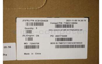 Lenovo 5CB1D04626 COVER Upper Case ASM_SWS C 82K1 RGB