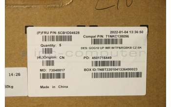 Lenovo 5CB1D04628 COVER Upper Case ASM_CZE/SLK C 82K1 RGB