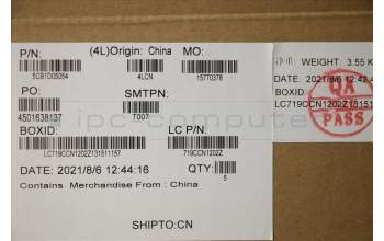 Lenovo 5CB1D05054 C-Cover with keyboard, Belgian, Blue, White Backlight, UK