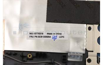 Lenovo 5CB1D05054 C-Cover with keyboard, Belgian, Blue, White Backlight, UK