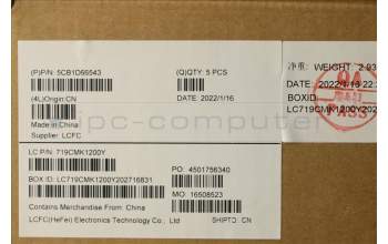 Lenovo 5CB1D66543 C-Cover with keyboard,UK English,Storm Grey