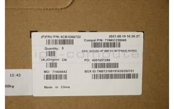 Lenovo 5CB1D66722 COVER Upper Case ASM_NORDIC C 82K2 E3