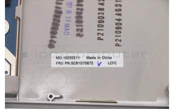 Lenovo 5CB1D70672 COVER Upper Case ASM_EURO_ENG L82L0 CGY