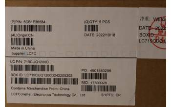 Lenovo 5CB1F36584 COVER Upper Case ASM_ARA L82QY BK_TEX