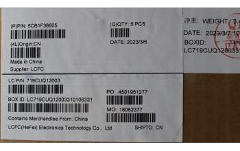 Lenovo 5CB1F36605 COVER Upper Case ASM_POR L82QY BK_TEX