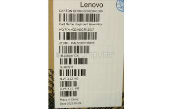 Lenovo 5CB1F36876 C-Abdeckung mit Tastatur, Belgisch, Schiefergrau