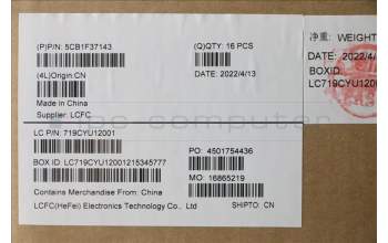 Lenovo 5CB1F37143 COVER Lower Case L 82RF DOVE_GREY