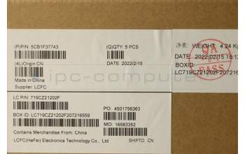 Lenovo 5CB1F37743 COVER Upper Case ASM_GER L82RF SG w/RGB