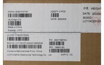 Lenovo 5CB1F37747 COVER Upper Case ASM_HUN L82RF SG w/RGB