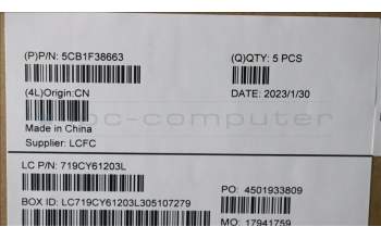 Lenovo 5CB1F38663 C-Abdeckung mit Tastatur, Belgisch, wolkengrau, GB