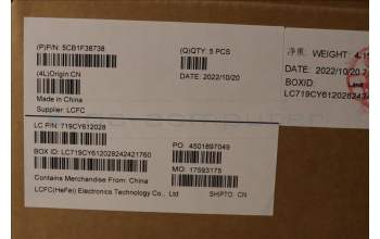 Lenovo 5CB1F38738 COVER Upper Case ASM_POR L82RB CLGY RGB