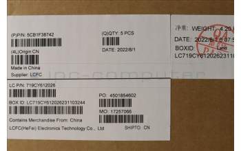 Lenovo 5CB1F38742 COVER Upper Case ASM_SWS L82RB CLGY RGB